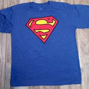 Superman Boys or girls Size XL 14-16 Blue Short Sl